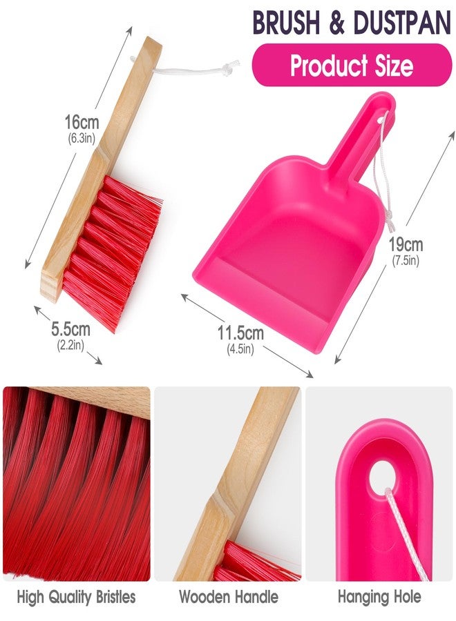 Masthome 8 Pieces Kids Cleaning Set,Wooden Cleaning Toys for Kids Broom Dustpan Mop Brush Duster Rag Sponge and Hanging Stand,Skill Developmental Pretend Play Kit for Toddlers,Children - Image 3